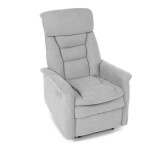 Polohovací křeslo s elektrickým ovládáním, potah stříbrná látka