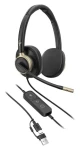 HP Poly Mission 825 černá / Sluchátka s mikrofonem / ANC / USB-C/USB-A / Přes hlavu (C01FCAA)