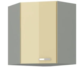 Horní rohová kuchyňská skříňka Karmen 60/60 cm, šedá/krémová