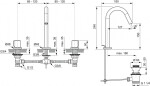 IDEAL STANDARD - Joy Umyvadlová baterie, 3-otvorová instalace, s výpustí, Magnetic Grey BC783A5