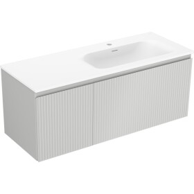 MEXEN/S - Rivel koupelnová skříňka 120 cm s umyvadlem Vela pravá, 1S, 1D, reliéf, šedá mat/bílá mat 91A23-12047-3-BBFF62-W23P01