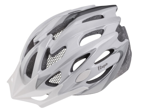 Cyklistická přilba na kolo ETAPE VENUS, bílá/stříbrná mat (velikost L/XL pro obvod havy 58-61 cm)