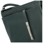 Módní dámská kožená crossbody kabelka Ofelie, tmavě zelená