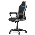 Herní židle, houpací mechanismus, černá látka, KA-L611 BLUE