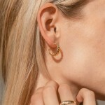 Ocelové náušnice Teresa Gold - chirurgická ocel, Zlatá