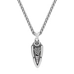 Pánský náhrdelník Ódinovo kopí - GUNGNIR, oboustranný přívěsek, Stříbrná 60 cm