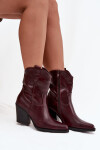Dámské kotníkové boty na podpatku D8271 Vínová - Sweet Shoes vínová 39