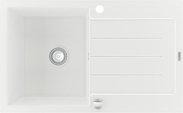MEXEN - Bruno granitový dřez 1 s odkapávačem 795x495 mm, bílá 6513791010-20