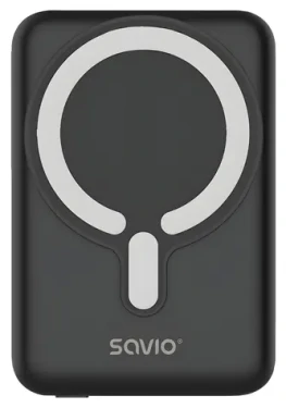 Savio BA-12 černá / Powerbanka / 10000 mAh / magnetické bezdrátové nabíjení / USB-C PD 20W (BA-12)