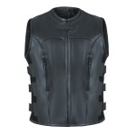 Kožená moto vesta Skull 3D reflexní