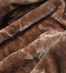 Dámská bunda v karamelové barvě s kožešinovou podšívkou (B8116-22) odstíny hnědé 50