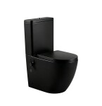 Erga Siena, WC kombi mísa 620x365x820 mm, Rimless + funkce bidetu + toaletní sedátko, černá matná, ERG-V03-SIENA-RIM-BID-BK