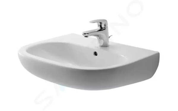 DURAVIT - D-Code Umyvadlo 650x500 mm, s přepadem, s otvorem pro baterii, bílá 23106500002