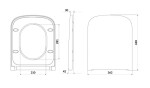 CERSANIT - Toaletní sedátko LARGA čtverec SLIM WRAP DUR SC EO ONE BUTTON bílá mat BOX K98-0264