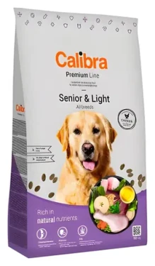 Calibra Premium Line Senior Light 12 kg / Granule pro psy / kuřecí / senior a nadváha / všechna plemena