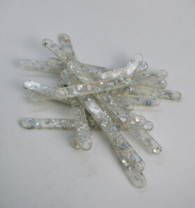 Cake star Akrylatové tyčky na nanuk stříbrné 2 s třpytkami délka 11,5cm (10ks)