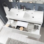 MEREO - Aira, koupelnová skříňka s umyvadlem z litého mramoru 81 cm, šedá CN731M