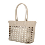 Moderní dámská kabelka na rameno Margita, krémová