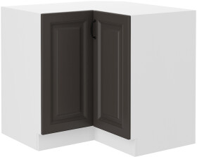 Spodní rohová skříňka Stilo 90x90 ND 2F BB Barva korpusu: Bílá, Barva dvířek: Grafit