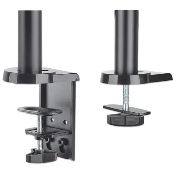 Manhattan držák 2 monitorů s plynovou pružinou / Držák / VESA 75x75-100x100 / nosnost 8 kg / 17-32" / šedá (461597)