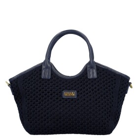 Stylová dámská háčkovaná kabelka do ruky Coveri Maggie, modrá