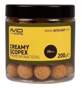 Avid Boilies Premium Wafters Creamy Scopex 20mm 200g,Avid Boilies Premium Wafters Creamy Scopex 20mm 200g