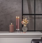 STAR TRADING LED svíčka Flamme Stripe Pink – set 2 ks, růžová barva, plast, vosk