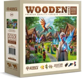 WOODEN CITY Dřevěné puzzle Fantasy vesnička