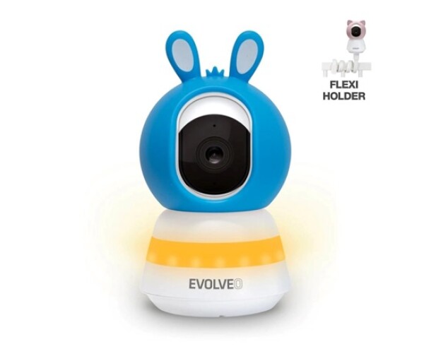 EVOLVEO Baby Monitor LUX, Chytrá 360° videochůvička s nočním viděním, detekcí pláče a pohybu, modrá EDF_547178
