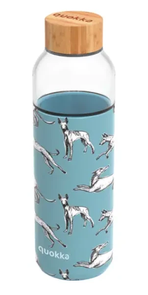 Quokka Skleněná lahev na vodu Flow pejsci 660 ml (Q40011)