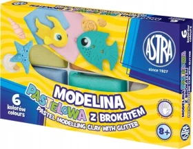 ASTRA Termotvrdnoucí plastelína 6 barev pastelová s třpytkami (5901137112268)