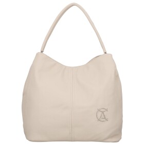 Trendy dámská koženková kabelka na rameno Nina, béžová