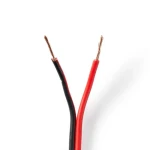 Nedis Repro kabel 2x 0.75 mm2 černá-červená / CCA / 100.0 m / Kulatý / PVC (CAGW0750BK1000)
