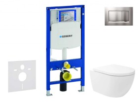 GEBERIT - Duofix Set předstěnové instalace, klozetu Oudee Vortex a sedátka softclose, tlačítko Sigma30, lakovaný chrom mat/chrom SANI11CA1148