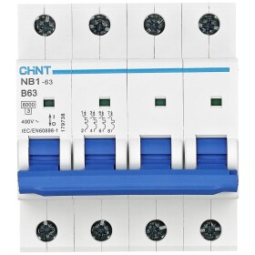 Chint 179737 NB1-63 4P B6 6kA DB elektrický jistič 4pólový 6 A 240 V, 415 V