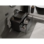 MEXEN/S - Orio koupelnová skříňka pod umyvadlo 90 cm s deskou, 1 šuplík, černá mat 91A10-09047-1-BFC71