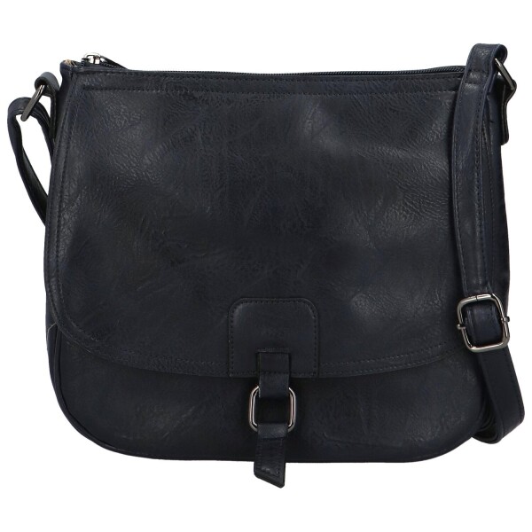 Trendy dámská koženková crossbody kabelka Gergana, tmavě modrá