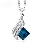 Stříbrná souprava šperků Swarovski Elements Marisa Blue, stříbro 925/1000, Modrá 40 cm + 5 cm (prodloužení)