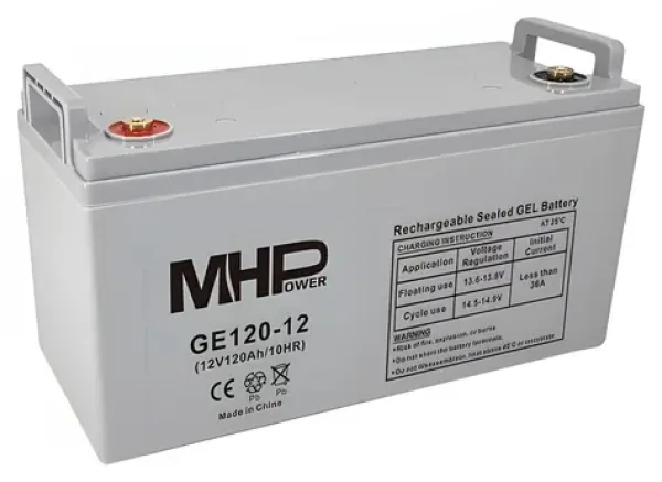 MHPower GE120-12 / Gelový akumulátor / GEL / 12V / 120Ah / T3-M8 / Deep Cycle (GE120-12)