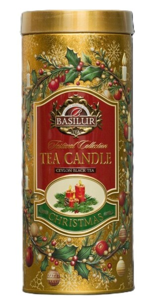 BASILUR Festival Candle Gold Edition plech 75g + čajová svíčka 11g
