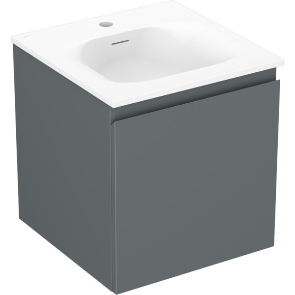 MEXEN/S - Orio koupelnová skříňka 45 cm s umyvadlem Vela, 1 šuplík, grafit mat/bílá mat 91A10-04547-1-BF66-W23M01