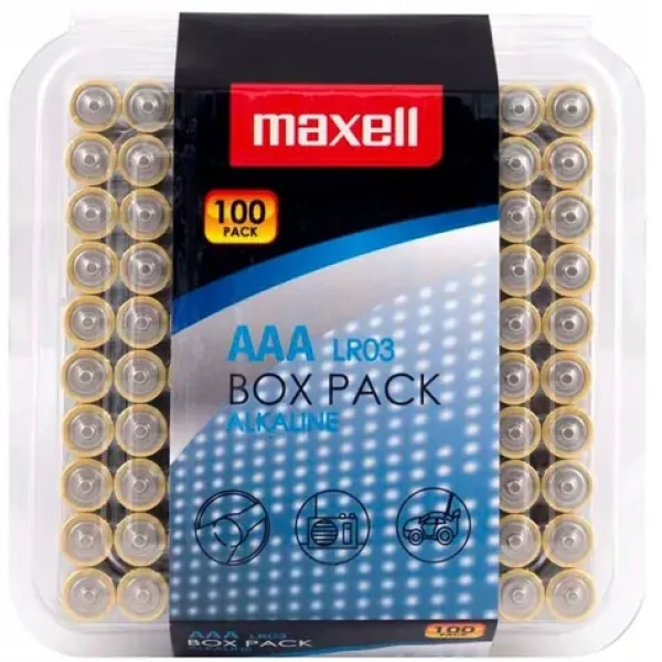 Maxell LR03 AAA / Alkalická baterie / 1,5V / 100 ks (MAXELL LR03 100PK BOX)