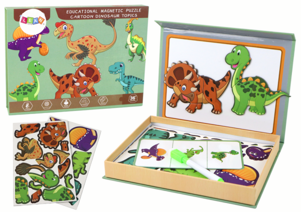 Mamido Vzdělávací sada magnetické puzzle s motivy dinosaurů