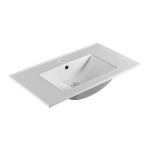 Mereo Mailo, koupelnová skříňka s keramickým umyvadlem 81 cm, dub Riviera, černé madlo CN521B