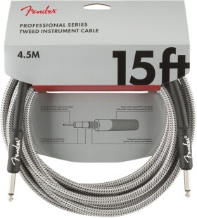 Fender Professional Series 15' Instrument Cable White Tweed