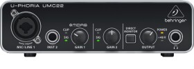 Behringer UMC22 / Externí zvuková karta / USB / XLR / 6.3mm (27000399)