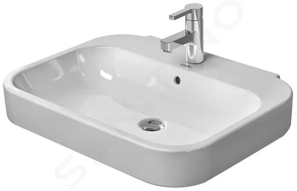 DURAVIT - Happy D.2 Umyvadlo 600x475 mm, s přepadem, s otvorem pro baterii, s WonderGliss, bílá 23166000001