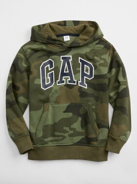 Khaki klučičí dětská mikina GAP Logo camo pullover hoodie