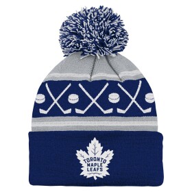 Outerstuff Dětská batolecí zimní čepice Toronto Maple Leafs NHL Face-Off Cuff Pom