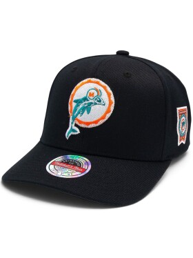 Mitchell & Ness Pánská kšiltovka Miami Dolphins NFL Black Out Sidepatch Classic Red Stretch-Snap